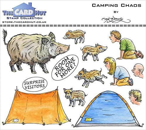 The Card Hut Clear Stamps 4X6 By Mark Bardsley-Great Outdoors Camping Chaos -MBGOCC
