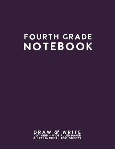 Fourth Grade Notebook: Dark Purple Softcover Wide Ruled Composition Journal