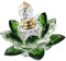 Lurrose Green Crystal Perfume Bottles Vintage Flower Shaped Refillable Glass Perfume Bottle Decorative Feng Shui for Home Decor Travel Use