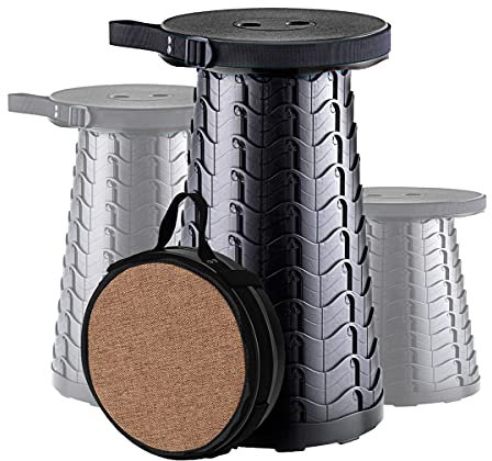 Yexati Upgraded Folding Stool with Load Capacity 400LB,Foldable Camping Stool Equipped with Soft Cushion/Durable Storage Bag and Carabiner, Portable Seat ideal for indoor and outdoor activity