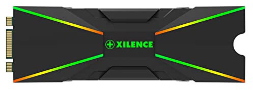 Xilence M2SSD.B.ARGB Refroidisseur SSD M.2 2280 PCIe NVMe/SATA, 3PIN ARGB 5V, Installation Facile, conçu pour Gaming/Streaming/Rendering, Passif, avec éclairage LED ARGB, Noir