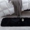 CHOSHOME Teppich Wohnzimmer Moderner Flauschiger Teppiche, Anti-Rutsch Unterseite Waschbarer Teppich Schlafzimmer Hochflor Schlafzimmer rutschfest Flauschig Weich Teppiche Schwarz 40x120CM
