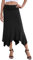 PrinStory Damen Rock Elastische Taille Sommerröcke Ausgestelltes A-Linie Midirock (Schwarz, S)