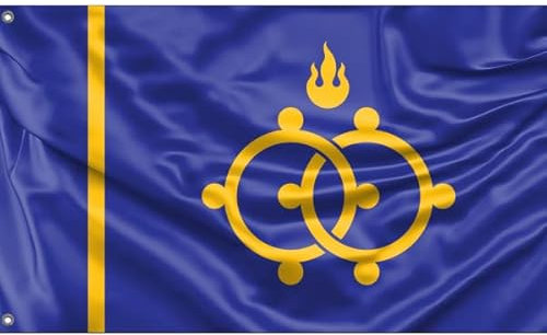 Región de Darkhan-Uul, bandera de Mongolia | Impresión de diseño único | 90 x 150 cm
