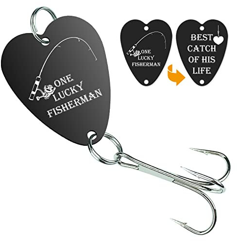 Angelgeschenke für Männer, Freund, Vater, Onkel, Angelköder, Haken-Zubehör, lustige, personalisierte Gravur, Angelliebhaber, Geschenk für ihn, Geburtstag, Jahrestag, Valentinstag, Geschenke – YGB11
