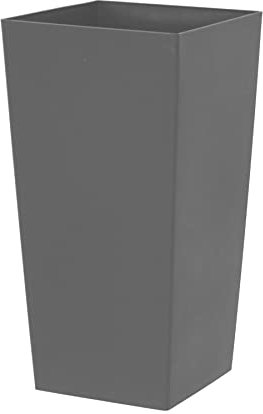 simpa 27L Large Square Milano Grande Planter Pot - GREY Single Pot - 51cm (H) x 26.5cm (W) x 26.5cm (D)