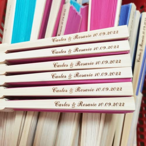 ygm Personalized Wood Fan Wedding Favours Customised Wedding Wooden Fans.Personalised Customised Wedding Wooden Fans Wedding Fan Baby Shower Birthday Engagement Party Engraved Fans (24pcs)