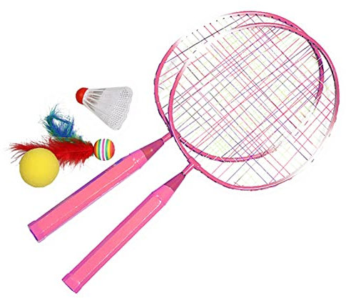 BoNene Badminton Schläger 2 stücke Badmintonschläger Set-Professionelle Badmintonschläger Spiele Spiele Sports Shuttlecock Racquet Badminton Schläger Set (Size : Pink)