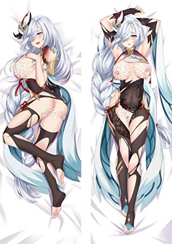 Tydeey Für Genshin Impact Shenhe Body Kissenbezug Kissenhülle,Anime Pillowcase Doppelseitige Umarmungskissen Bezug,Anime Doppelseitige Muster Kissenbezug Körper,2wt(2waytricot)-50cm*150cm