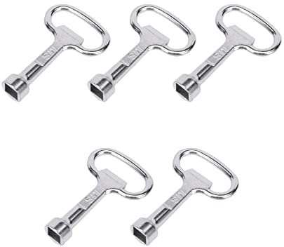 MangWany 5 llaves de purga cuadradas, 8 mm, para contador de agua, radiador, plata, aleación de zinc