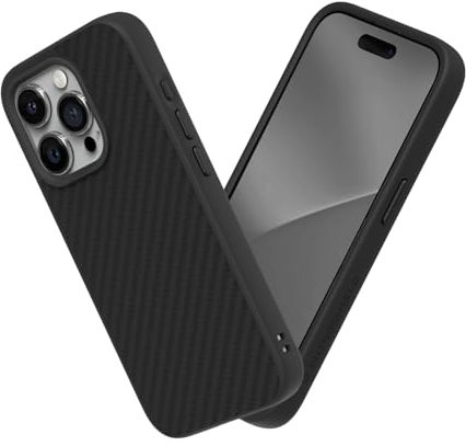 RhinoShield Case kompatibel mit [iPhone 15 Pro] | SolidSuit - Stoßdämpfende & schlanke Schutzhülle mit Premium Finish - 3.5 Meter Fallschutz - Karbonfaser Textur