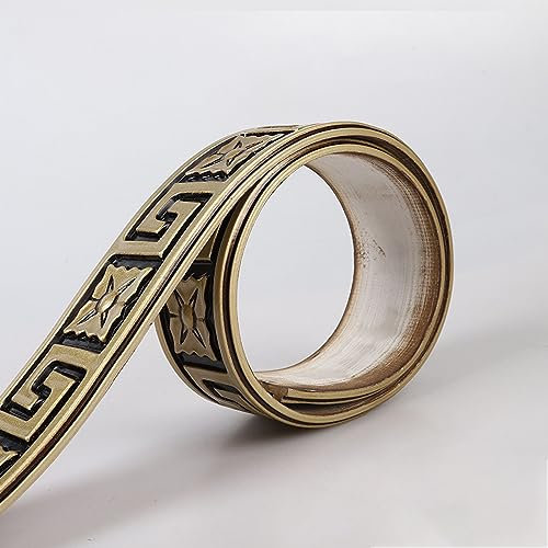 Guest Ruyunlai Bordüre selbstklebend 1- schwarzes Gold 5 x 300 cm zum Aufkleben für Wohnzimmer Küche Badezimmer Tapetenrahmen Abnehmbare Wasserdicht Bodenleiste Verdicken PVC Dekorative Bordüre
