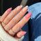24PCS Medium False Nails with Glue Stickers,Almond Full Cover Acrylic Press on Nails no Glue,Pink Flower French Fake Nails for Women and Girls Nail Art