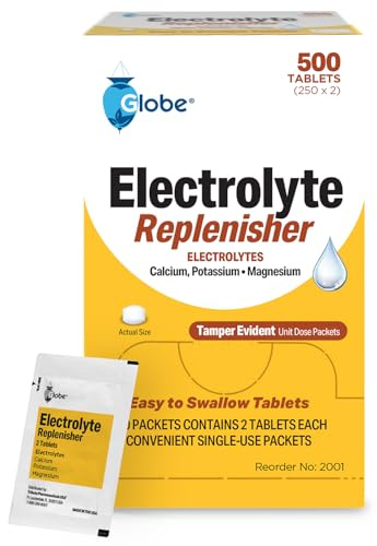 Globe Electrolyte Replenisher Tablets, Hydration Support Pack - 500 Count