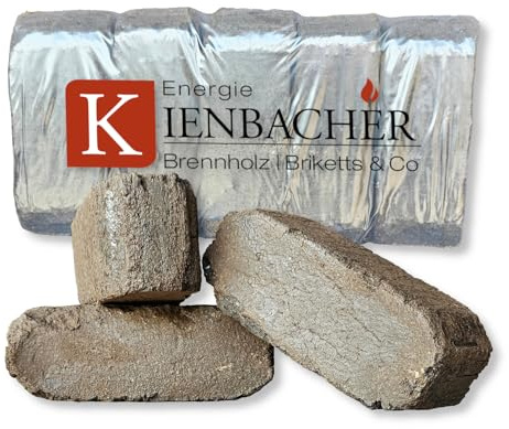 90kg Torfbriketts Torfkohle Naturkohle in Paket Braunkohle Gluthalter Dauerbrenner Kamin Ofen Brenn Holz Heiz Kohle Brikett | Energie Kienbacher (90kg)