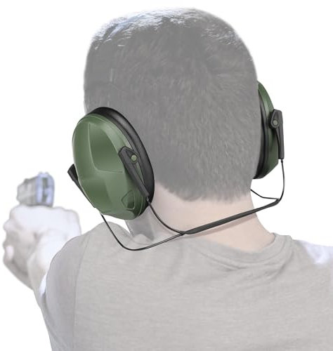 Yzpacc Casque anti-bruit 31 dB NRR - Protection auditive - Casque tactique militaire Airsoft - Pour tir à la chasse - Réduction du bruit, Vert, L