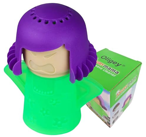 Oligey Microwave Cleaner Make Your Oven Sanitary without Fussy and Heavy Duty,Mama’s Durable Plastic Kitchen Steam Cleaning Gadget Cleans Kitchenware Simply by Angry Vapor and Packed as Fun Gift
