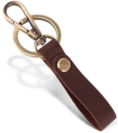 Leder Schlüsselanhänger, leichtes Auto Haus Schlüsselanhänger, handgefertigter Schlüsselanhänger mit Gürtelschlaufe Clip, gravierte Schlüsselanhänger für Auto Motorrad Home Schlüssel, Schwarz, ,