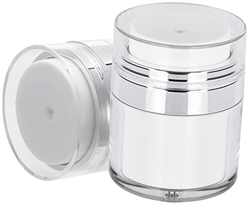 Angoily 2pcs Facial Cream Bottle Acrylic Vacuum Jar Pump Dispenser Moisturizer Dispenser for Cosmetics Sample Jars