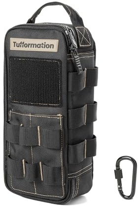 Tufformation Heavy Duty Small Tool Bag Pouch Portable Utility Organizer Case with Zipper Handle. Perfect for EDC, Motorcycle, Road Bike, Electricians & More