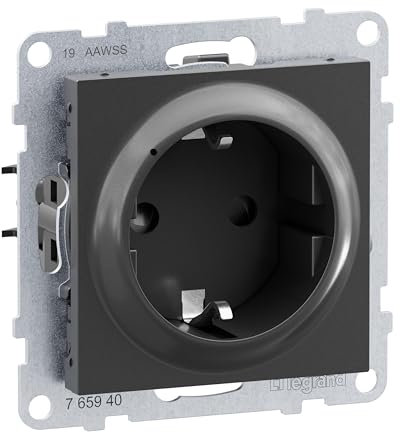 LEGRAND, SEANO with Netatmo vernetzte Steckdose, Messung des Stromverbrauchs, Schrauben oder Spreizkrallen, automatische Steckklemmen, LED-Anzeige, Smart Home, 16 A, 3680 W, Farbe: Anthrazit, 765940