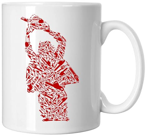 GP-Tees Chainsaw Killer Horror Movie Inspired Novelty Ceramic Mugs for Men, Women, Home & Work