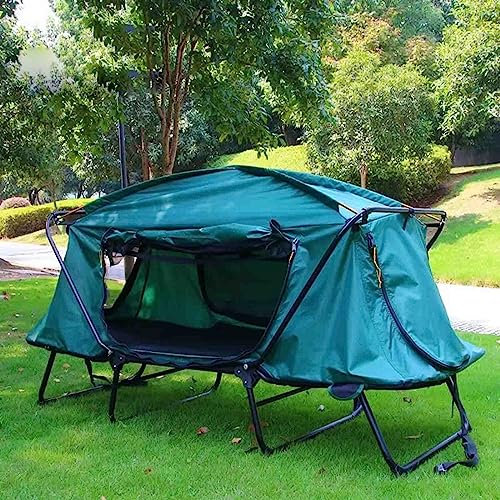 GLJTUO Off-The-Ground-Zelt, Outdoor-Camping, Doppellagig, Anti-Sturm, Camping, Auto, Angeln, Tragbar, Schnell, Offen, Einzel-Doppel-Campingbett-Zelt (A 210 X 120 cm)