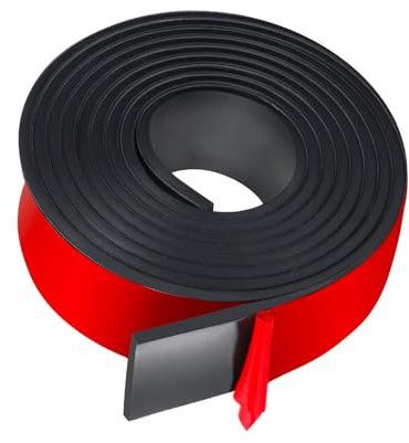 Profil en Caoutchouc Plein 40mm(B) x2mm (D) x300cm(L),Bandes de Caoutchouc Autocollantes, pour Joints DIY, Couverture, Protection de Revêtement de Sol, Isolation, Anti-Vibration, Antidérapant