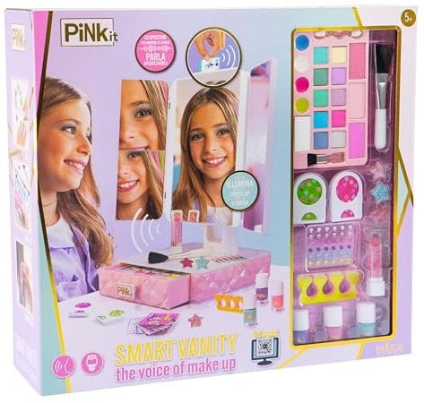PINKIT Smart Vanity, 1 Specchiera Interattiva con Trucchi