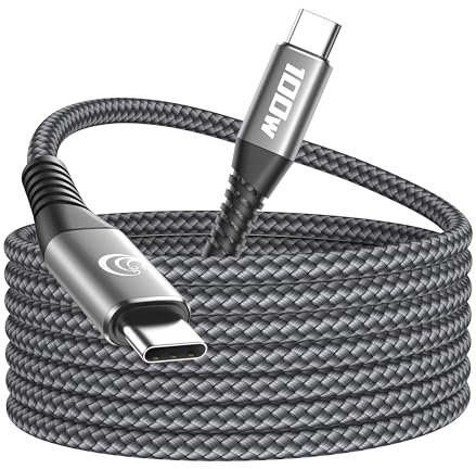 USB C auf USB C Kabel 3M 100W USB C Kabel auf USB C PD 5A Schnellladekabel USBC auf C Lang Nylon Typ C Ladekabel für Samsung S24 S23 S22 S21,iPhone 16 15 Pro Max,iPad,MacBook Pro Air,Pixel,Switch