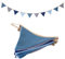 Uorbmaio Girlande, dreieckige Banner, Blau und Grau, Wimpelkette, Flaggen, Stoff für Babyparty, Geburtstag, Party, Dekoration, Kinderzimmer, Spielzimmer, Dekoration (blaugrau)