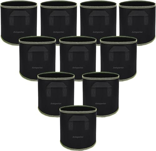 MLordoarf Lot de 10 pots en tissu de 15 l - Sac pour plantes de 15 l - Avec poignées - Réutilisables - 15 l
