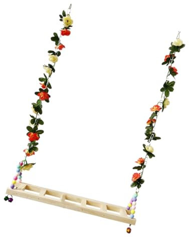 BCOATH Holzschaukel Für Große Papageien Spielschaukel Vogelspielzeug Heimtierbedarf Muskelstärkung