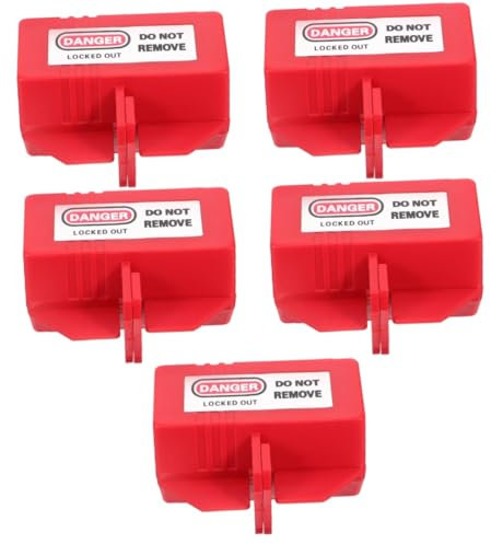 Gatuida 5st Steckschlosskasten Ausgangssperre Steckerverriegelung Für Verlängerungskabel Thermostatstecker-steckerverriegelung Kindersichere Stecksicherung Steckdosensperre Plastik Rot