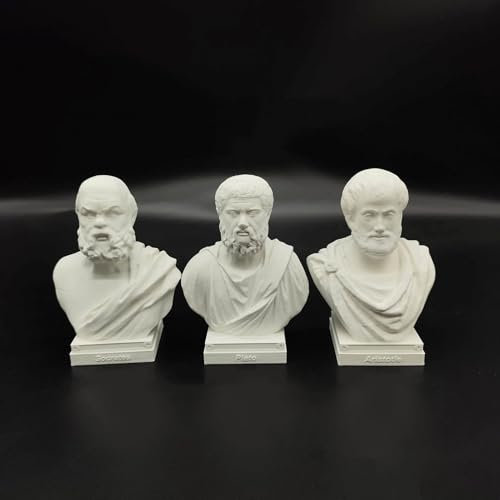 Sokrates antiker griechischer Philosoph Büste Kopf Skulptur 3D Druck Statuen 10 cm griechische Figur Dekorationen anwendbar Zuhause Büro Schreibtisch Tisch (Sokrates Plato Aristoteles 3 Stück)
