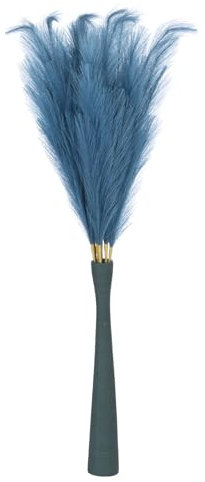 sourcing map Lot de 8 grandes tiges d'herbe de la pampa artificielle pour décoration de maison, mariage, vase - Bleu - 114 cm