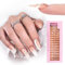 EBANKU French Tip Press on Nail, 150Pcs Pre-shaped Glue on Nails White Medium Almond False Nails Gel Nail Tips-Thick Acrylic Nails for Flat Nails with Nail Glue