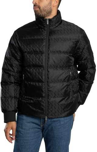 Armani Exchange Herren Essential, Padded Monogram Logo Texture Jacket (1er Pack)