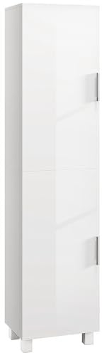 HOMCOM Tall Bathroom Cabinet, Freestanding Bathroom Storage Cabinet with Adjustable Shelves and Double Doors