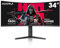 KOORUI Wqhd 3440 × 1440 - Monitor curvo per gamer, 34 pollici, 165 Hz, 144 Hz, curvo, 1000R- Pip/Pbp, 1 Ms (Mprt) con Displayhdr 400, Premium Freesync, Vesa 75 x 75 mm, Hdmi/Displayport, 34E6