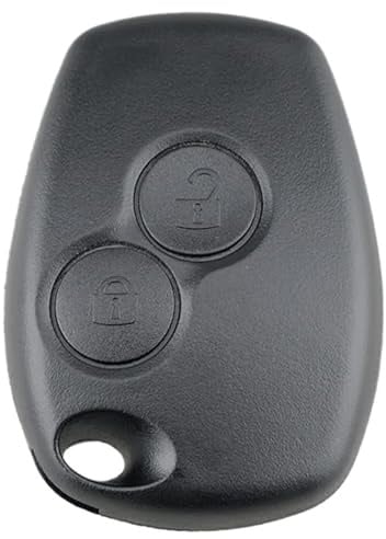 SESKEYS RN2B02 Boitier de clé 2 Boutons sans Lame Compatible avec Renault Dacia Clio 3, Twingo 2, Master 3, Kangoo 2, Trafic et Modus | Coque de Clef Plip Voiture Utilitaire Télécommande (RN2B02)