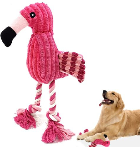 Coogime Hundespielzeug mit Seil für Aggressive Kauer, Tauziehen Plüschhundespielzeug, interaktives, Robustes Hundespielzeug mit 2 Knoten, für Welpen, kleine, mittlere, große Hunde