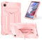 Custodia per tablet Case Compatible with Samsung Galaxy Tab A9 8.7 inch 2023 SM-X110/X115,with Kickstand Three-Layer Hybrid Full Body Case Rugged Shock-Proof Fall Protection Cover Tavoletta Casa(Pembe