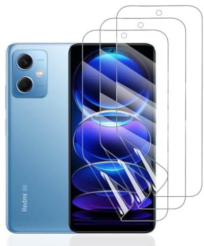 Hhfcryst Protector de Hidrogel Protector para Xiaomi Redmi Note 12 4G/5G, 3 Piezas TPU Protectores de Pantalla HD Transparente Suave (Vidrio no templado)