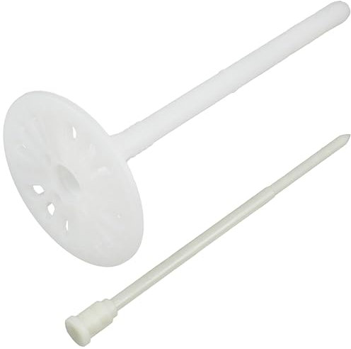 AERZETIX - Set di 25 tasselli per isolamento a battuta Ø8x135mm + 25 chiodi 140mm - in nylon - fissaggio per pannelli termici polistirene estruso espanso lana di roccia