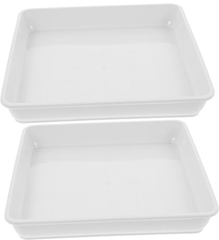 EPIGEIST 2 Piezas Bandeja Cuadrada para Macetas de Plato de Drenaje para Plantas Suculentas Base Resistente y Duradera para y Interior Color Blanco