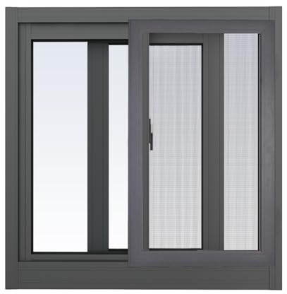 Schiebefenster Gartenhaus Fenster Aluminium, Bündig Montiertes Fenster Mit Gehärtetem Glas Und Abnehmbarem Sichtschutz Für Spielhäuser, Schuppen, Garage Und Hühnerställe(Dark gray,51x60cm)
