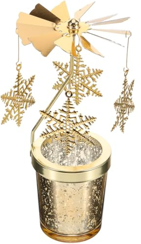 SOIMISS Vintage Kerzenhalter Rotierend mit Pferdemotiv Drehbarer Kerzenständer für Festliche Tischdekoration Geburtstag Hochzeit Heimdekor Schafft Stilvolle und Elegante Atmosphäre