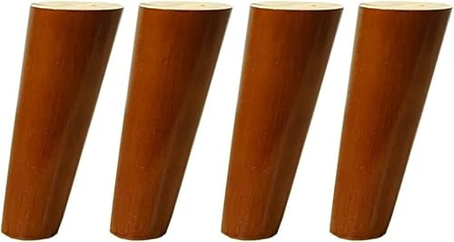 HynJGih Lot de 4 pieds de meubles en bois obliques coniques DIY remplaçables pour canapé, chaise, pieds de lit (15 cm)
