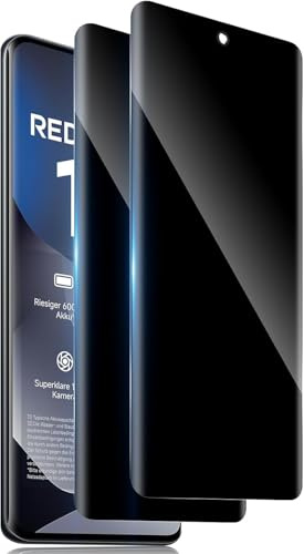 Hengnewro Sichtschutz für Xiaomi Redmi Note 15 4G/5G für Panzerglas 2 Stück | Schutzfolie Folie Sichtschutz Panzer Schutz Glas, 9H Härte Hartglas Kratzfest Sichtschutzfolie Displayschutz